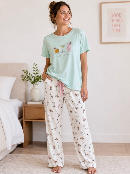 Life Is Good Other - Life Is Good Women’s Cocktail themed 3 piece Pajama Set 🍸